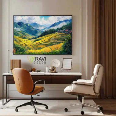 Tranh Phong Cảnh Việt Nam - Vịnh Hạ Long Canvas In Bền Màu Sắc Nét Treo Tường Phòng Khách 60x90cm 17