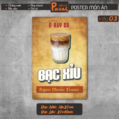 Tranh Poster Vintage Cà Phê Chống Nước DQ23 - Decal Trang Trí Quán Trà Sữa, Cửa Hàng Giá Tốt 19800đ 6