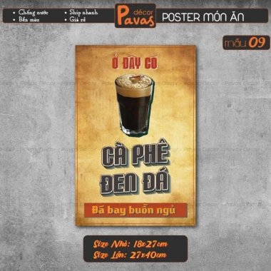 Tranh Poster Vintage Cà Phê Chống Nước DQ23 - Decal Trang Trí Quán Trà Sữa, Cửa Hàng Giá Tốt 19800đ 7