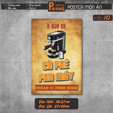Tranh Poster Vintage Cà Phê Chống Nước DQ23 - Decal Trang Trí Quán Trà Sữa, Cửa Hàng Giá Tốt 19800đ 8