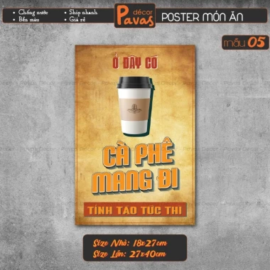 Tranh Poster Vintage Cà Phê Chống Nước DQ23 - Decal Trang Trí Quán Trà Sữa, Cửa Hàng Giá Tốt 19800đ 9