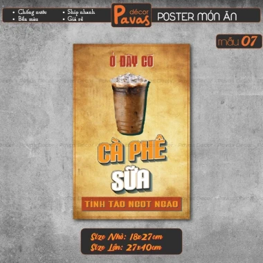 Tranh Poster Vintage Cà Phê Chống Nước DQ23 - Decal Trang Trí Quán Trà Sữa, Cửa Hàng Giá Tốt 19800đ 11
