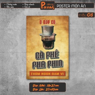 Tranh Poster Vintage Cà Phê Chống Nước DQ23 - Decal Trang Trí Quán Trà Sữa, Cửa Hàng Giá Tốt 19800đ 13