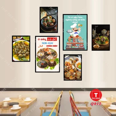 Tranh Quán Ăn - Nhà Hàng Dán Tường Giá Rẻ Chỉ 79k! Bộ 6 Tranh Ốc Beer Trà Sữa Mỳ Cay 18 Tranh Quán Ăn - Nhà Hàng Dán Tường Giá Rẻ Chỉ 79k! Bộ 6 Tranh Ốc Beer Trà Sữa Mỳ Cay 18