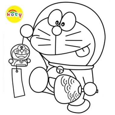 Tranh Tô Màu Doraemon Nobita - Bộ 20 Tờ Tranh Tô Màu Dành Cho Màu Sáp, Màu Chì - TRANH TÔ MÀU KOTY 3