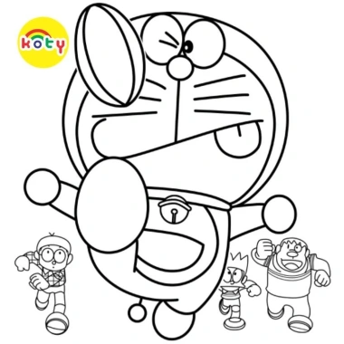 Tranh Tô Màu Doraemon Nobita - Bộ 20 Tờ Tranh Tô Màu Dành Cho Màu Sáp, Màu Chì - TRANH TÔ MÀU KOTY 4