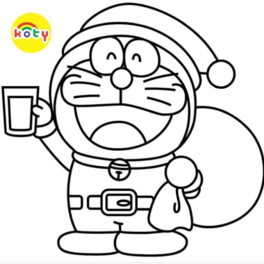 Tranh Tô Màu Doraemon Nobita - Bộ 20 Tờ Tranh Tô Màu Dành Cho Màu Sáp, Màu Chì - TRANH TÔ MÀU KOTY 6