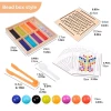 Trò chơi kết hợp màu hạt JESJELIU, Xếp hình bằng gỗ Montessori Kẹp hạt đồ chơi, Đồ chơi du lịch Di động Tư duy logic Cán hạt Trò chơi phân loại màu Đào tạo động cơ tinh xảo 2