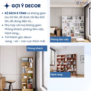 Tủ Kệ Sách Gỗ FIVO FB70 Lắp Ráp Dễ Dàng Giá Rẻ Toàn Quốc 60x24x178cm Freeship 5 Tủ Kệ Sách Gỗ FIVO FB70 Lắp Ráp Dễ Dàng Giá Rẻ Toàn Quốc 60x24x178cm Freeship 5