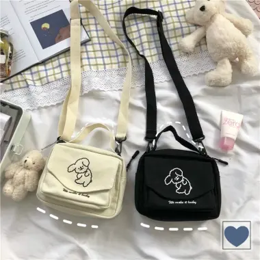 Túi Canvas Đeo Chéo Cún Harajuku Nhật Bản Giá Cực Sốc Chỉ 53k Thay 65k FX44 Cute 2 Túi Canvas Đeo Chéo Cún Harajuku Nhật Bản Giá Cực Sốc Chỉ 53k Thay 65k FX44 Cute 2