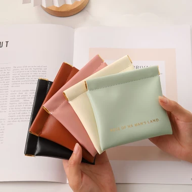 Túi di động tai nghe,có thể đựng tiền/ trang sức/ kính/ tai nghe/ củ sạc Chất liệu PU chống thấm nước 10