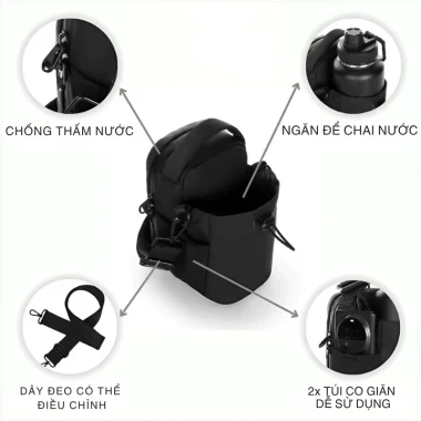 Túi Đựng Bình Nước Gym FITRON Đa Năng - Chống Nước, Chịu Lực 5kg, Giá Chỉ 79k! 4 Túi Đựng Bình Nước Gym FITRON Đa Năng - Chống Nước, Chịu Lực 5kg, Giá Chỉ 79k! 4