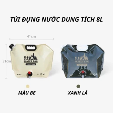 Túi Đựng Nước Gấp Gọn 8L - Du Lịch Dã Ngoại Ngoài Trời - Giá Chỉ 65.000Đ 10