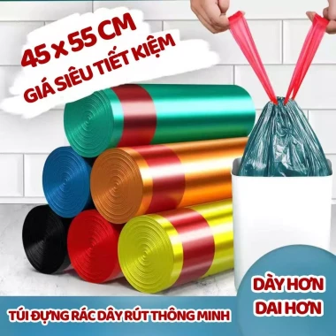 Túi đựng rác dây rút chống rò rỉ 75pcs - Kích thước 45*50cm, Không sợ bẩn tay, Giá chỉ 29k! 7 Túi đựng rác dây rút chống rò rỉ 75pcs - Kích thước 45*50cm, Không sợ bẩn tay, Giá chỉ 29k! 7