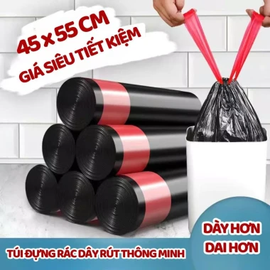 Túi đựng rác dây rút chống rò rỉ 75pcs - Kích thước 45*50cm, Không sợ bẩn tay, Giá chỉ 29k! 8 Túi đựng rác dây rút chống rò rỉ 75pcs - Kích thước 45*50cm, Không sợ bẩn tay, Giá chỉ 29k! 8
