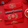 Túi đựng tiền ZYJC đỏ cưới, thêu họa tiết, bì HongBao thổ cẩm - chỉ 97.020đ