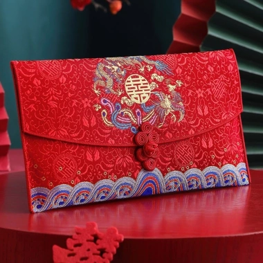 Túi đựng tiền ZYJC đỏ cưới, thêu họa tiết, bì HongBao thổ cẩm - chỉ 97.020đ
