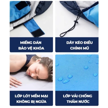 Túi Ngủ Gấp Gọn Cao Cấp - Giữ Ấm, Chống Ẩm, Dễ Dàng Mang Theo - Du Lịch, Văn Phòng, Dã Ngoại 4 Túi Ngủ Gấp Gọn Cao Cấp - Giữ Ấm, Chống Ẩm, Dễ Dàng Mang Theo - Du Lịch, Văn Phòng, Dã Ngoại 4