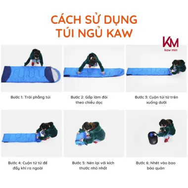 Túi Ngủ KAW Siêu Bền - Lỗi 1 Đổi 1, Ngủ Văn Phòng, Du Lịch, Dã Ngoại Giá Rẻ 289k 8