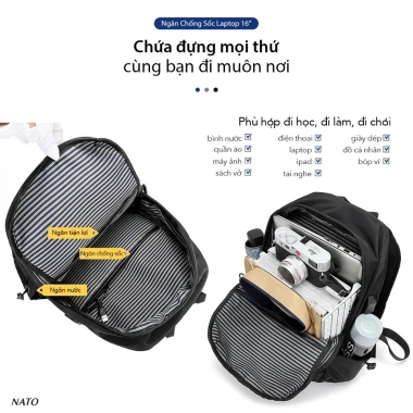 Túi Vai Chống Thấm Nước Cổng Sạc USB - Lưu Trữ Laptop An Toàn Giá Cực Sốc Chỉ 155k 6