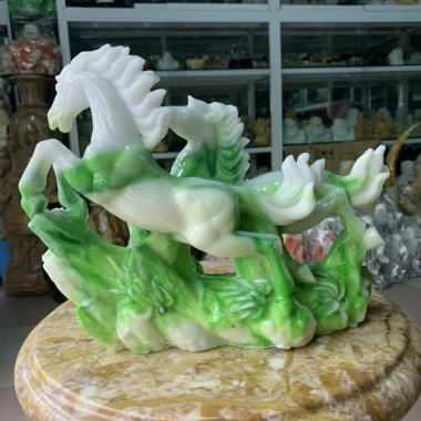Tượng Song Mã Đá Đúc 30cm - Phong Thuỷ Thu Hút Tài Lộc, Trang Trí Nhà Cửa, Giá 270.000 5