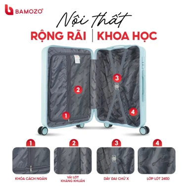 Vali Du Lịch Bamozo 20/24inch Nhựa ABS Cứng Bền Đẹp Giá Rẻ 419k 10
