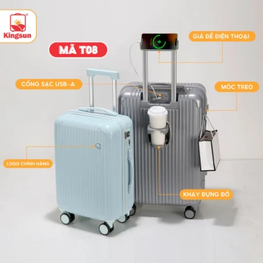 Vali Du Lịch Cao Cấp Kingsun T08/T01 20/24/28inch Nhựa ABS Giá Rẻ Bảo Hành 5 Năm 4 Vali Du Lịch Cao Cấp Kingsun T08/T01 20/24/28inch Nhựa ABS Giá Rẻ Bảo Hành 5 Năm 4