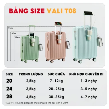 Vali Du Lịch Cao Cấp Kingsun T08/T01 20/24/28inch Nhựa ABS Giá Rẻ Bảo Hành 5 Năm 8 Vali Du Lịch Cao Cấp Kingsun T08/T01 20/24/28inch Nhựa ABS Giá Rẻ Bảo Hành 5 Năm 8