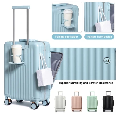 Vali Du Lịch Sea Choice 2037 Khung Nhôm Cứng Khóa TSA - Có Khay Đựng Cốc & Cổng Sạc USB Giá Cực Sốc 3