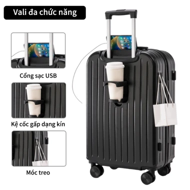 Vali kéo du lịch thời trang cao cấp - Giá chỉ 283k! Vali Size 24/20 ABS Chất Lượng Cao Cấp Giảm 25% 11
