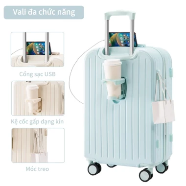 Vali kéo du lịch thời trang cao cấp - Giá chỉ 283k! Vali Size 24/20 ABS Chất Lượng Cao Cấp Giảm 25% 14