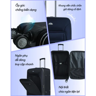 Vali kéo Hùng Phát cao cấp chống thấm size 20-28inch vải dù - Giảm sốc còn 495k từ 638k 4 Vali kéo Hùng Phát cao cấp chống thấm size 20-28inch vải dù - Giảm sốc còn 495k từ 638k 4