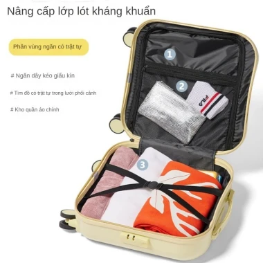 Vali kéo mini 18-20 inch dễ thương, hành lý du lịch nam nữ, kéo máy bay, mã hóa, giá chỉ 785680đ 8 Vali kéo mini 18-20 inch dễ thương, hành lý du lịch nam nữ, kéo máy bay, mã hóa, giá chỉ 785680đ 8