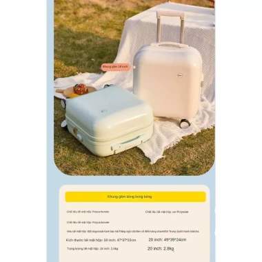 Vali kéo mini 18-20 inch dễ thương, hành lý du lịch nam nữ, kéo máy bay, mã hóa, giá chỉ 785680đ 10 Vali kéo mini 18-20 inch dễ thương, hành lý du lịch nam nữ, kéo máy bay, mã hóa, giá chỉ 785680đ 10