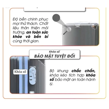 Vali Kéo Satisfaction Giá Rẻ - Cỡ 20/24 inch, ABS Siêu Bền, Khóa Số, BH 5 Năm 4 Vali Kéo Satisfaction Giá Rẻ - Cỡ 20/24 inch, ABS Siêu Bền, Khóa Số, BH 5 Năm 4
