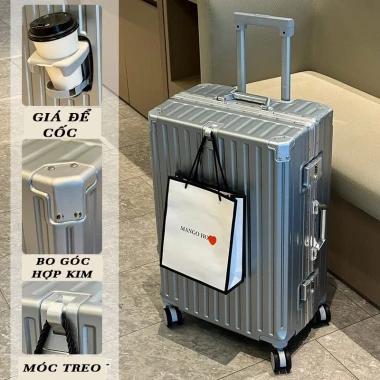 VALI XÁCH TAY CABIN 20inch - KHUNG NHÔM KHÓA TSA - MÓC TREO - CHỈ 390K! Vali Cao Cấp 7-10kg 7