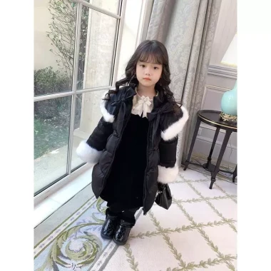 Váy cổ vuông dài tay phong cách công chúa màu trơn cho bé gái - Giá ưu đãi 219.775 3