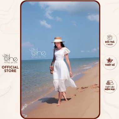 Váy đầm nữ cổ vuông hoa She tay tiên đuôi cá xinh đẹp giá 395k giảm từ 505k SDX144 3 Váy đầm nữ cổ vuông hoa She tay tiên đuôi cá xinh đẹp giá 395k giảm từ 505k SDX144 3