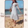 Váy đầm nữ cổ vuông hoa She tay tiên đuôi cá xinh đẹp giá 395k giảm từ 505k SDX144 5