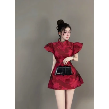 Váy gấm tết sang trọng, thiết kế tinh tế, giá ưu đãi 360.000 - phong cách dạ hội 3 Váy gấm tết sang trọng, thiết kế tinh tế, giá ưu đãi 360.000 - phong cách dạ hội 3