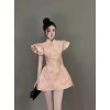 Váy gấm tết sang trọng, thiết kế tinh tế, giá ưu đãi 360.000 - phong cách dạ hội 4