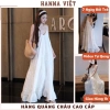 Váy maxi nữ thêu hoa 2 dây, chân bèo, dáng xuông, tơ 2 lớp cao cấp - chỉ 285k