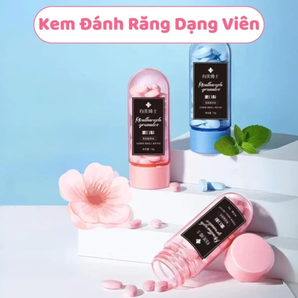 Hình ảnh sản phẩm Viên Kem Đánh Răng Dạng Rắn Thơm Mát, Nhai Chăm Sóc Răng Miệng - Tiết Kiệm 18327 -> 14900 VND