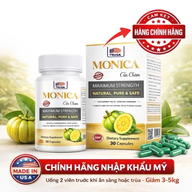 Viên Uống Giảm Cân Gin Clean Monica Đốt Mỡ Siết Eo Cấp Tốc – Made in USA, 30 viên