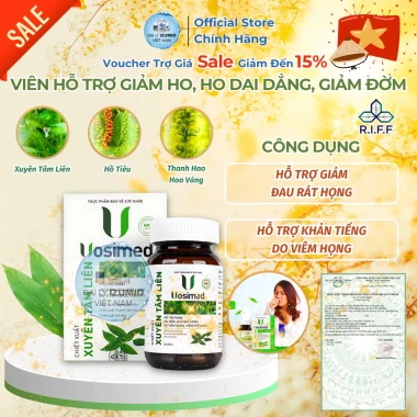 Viên Uống Giảm Ho Đờm, Viêm Họng, Phế Quản Vosimed - Freeship, Giảm Giá 280k 3 Viên Uống Giảm Ho Đờm, Viêm Họng, Phế Quản Vosimed - Freeship, Giảm Giá 280k 3
