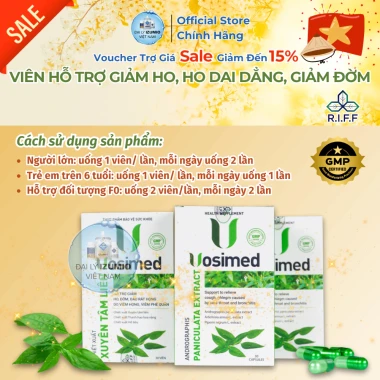 Viên Uống Giảm Ho Đờm, Viêm Họng, Phế Quản Vosimed - Freeship, Giảm Giá 280k 12 Viên Uống Giảm Ho Đờm, Viêm Họng, Phế Quản Vosimed - Freeship, Giảm Giá 280k 12