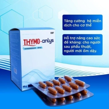 Viên Uống Hỗ Trợ Tăng Sức Đề Kháng THYMO-Onlys 80mg – Thymomodulin, Vitamin C, E, Kẽm – Hộp 60 Viên