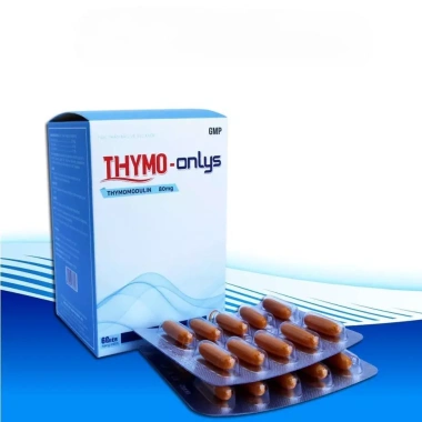 Viên Uống Hỗ Trợ Tăng Sức Đề Kháng THYMO-Onlys 80mg – Thymomodulin, Vitamin C, E, Kẽm – Hộp 60 Viên