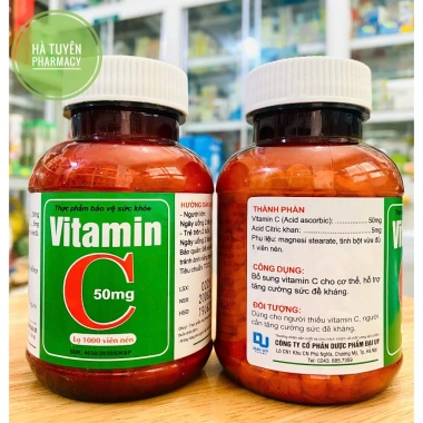 Vitamin C Đại Uy 50mg Lọ 1.000 viên - Tăng đề kháng, bổ sung vitamin, chỉ 80.000đ 5