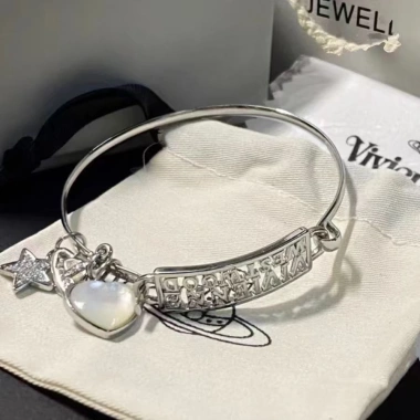 Vivienne Westwood Vòng Tay Trái Tim Tự Nhiên Retro Cao Cấp - Giá Ưu Đãi 218k
